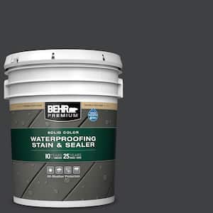 5 gal. #HDC-MD-04 Totally Black Solid Color Waterproofing Exterior Wood Stain and Sealer