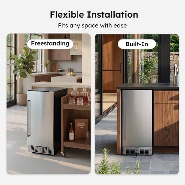 SIMZLIFE 15 in. Single Zone 130-Cans Built-in Beverage