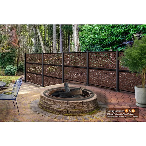 48 in. x 24 in. Black Galvanized Steel Privacy Panel Frame Kit (Fits Design-Vu and Modinex 2x4 Panels)