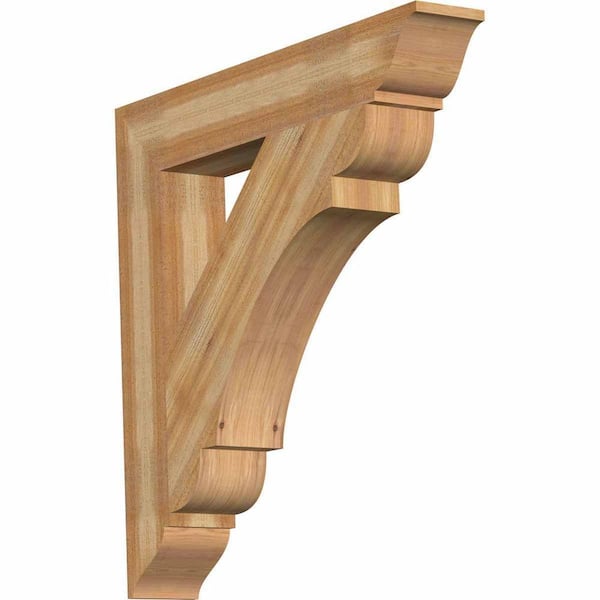Ekena Millwork 6 in. x 38 in. x 38 in. Western Red Cedar Olympic Traditional Rough Sawn Bracket