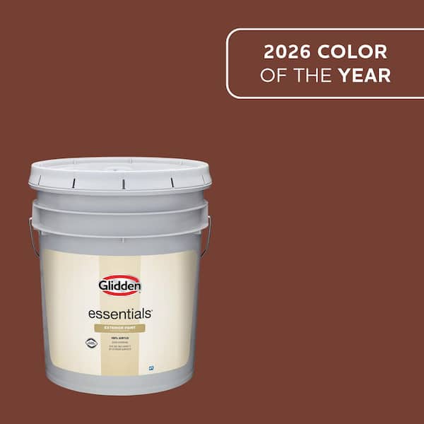 Glidden Essentials 5 gal. PPG1060-7 Warm Mahogany Satin Exterior