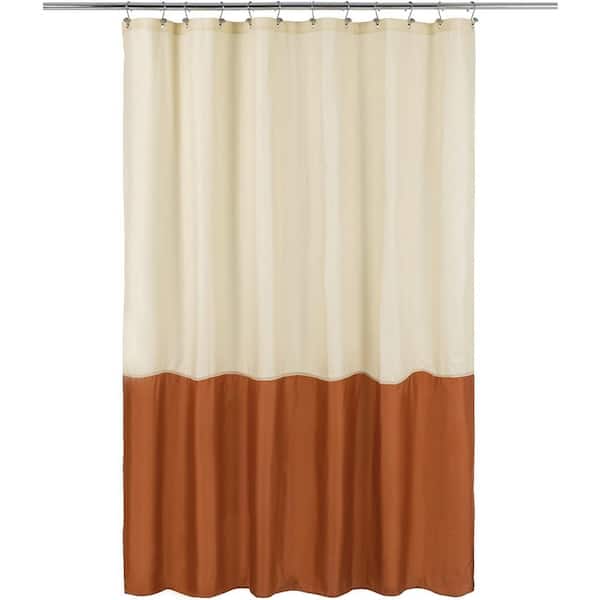Aoibox 72 in. W x 72 in. L Waterproof Fabric Shower Curtain in Cream, Orange