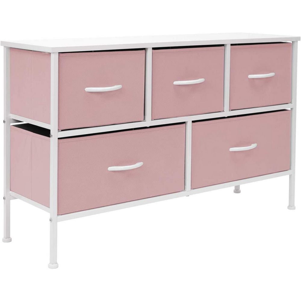 Pastel Pink Nursery Dresser with Extra Deep Drawers and Handles
