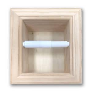 Tripoli Recessed Toilet Paper Holder in Unfinished Solid Wood with Wall Hugger Frame