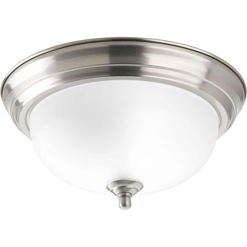 Brushed Nickel 16'' Glass Bowl Flush Mount Ceiling Light
