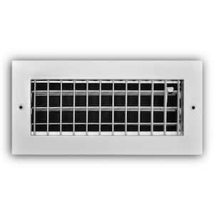 10 in. x 4 in. 1-Way Aluminum Adjustable Wall/Ceiling Register in White