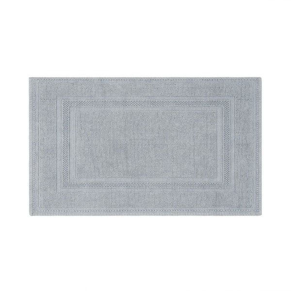Jean Pierre Stonewash Racetrack Washed Grey 21 in. x 34 in. Cotton Rectangular Bath Rug