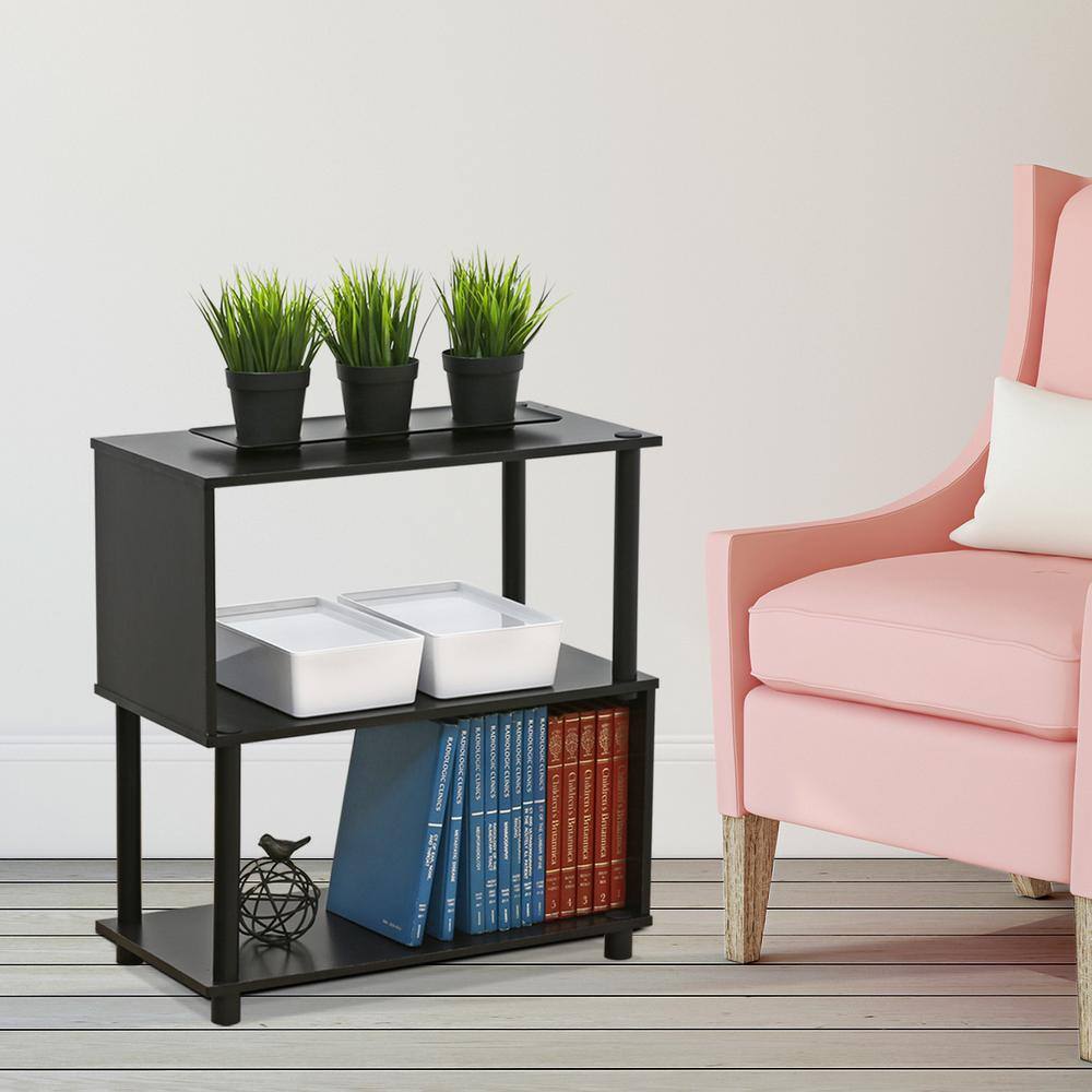 Espresso 3-Tier Adjustable Wood Storage Rack