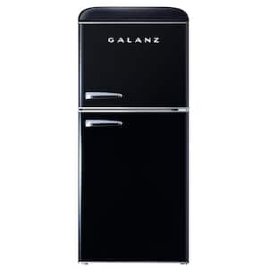 4.0 cu. ft. Retro Mini Refrigerator with Dual Door True Freezer in Black