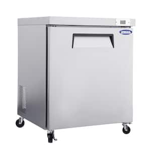 8 cu. ft. Commercial Undercounter Refrigerators with Smooth Casters in Stainless Steel