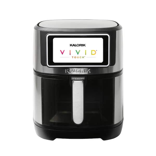 Vivid Touch 7 qt. Stainless Steel Air Fryer in Black