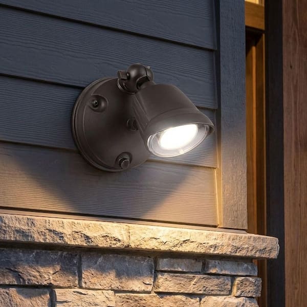 11-Watt equivalent 750 Lumen Bronze Integrated LED Single Flood Light