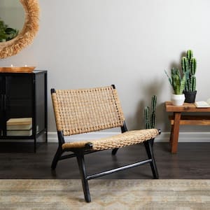 Brown Teak Wood Contemporary Accent Chair