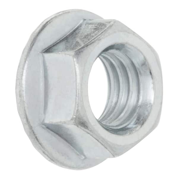 3/8"-24 Zinc Plated Steel Fine Thread Serrated Lock Nuts 10 pcs. 