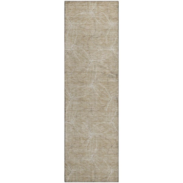 Addison Rugs Mayfield Premium Machine Washable Abstract AMF968 Beige 2 ft. 3 in. x 7 ft. 6 in. Runner Rug