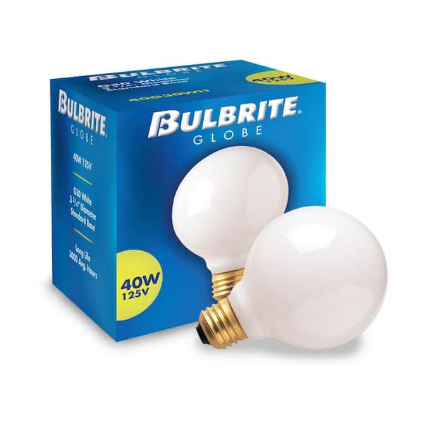 40-Watt Warm White Light G30 (E26) Medium Screw Base Dimmable White  Incandescent Light Bulb, 2700K (12-Pack)