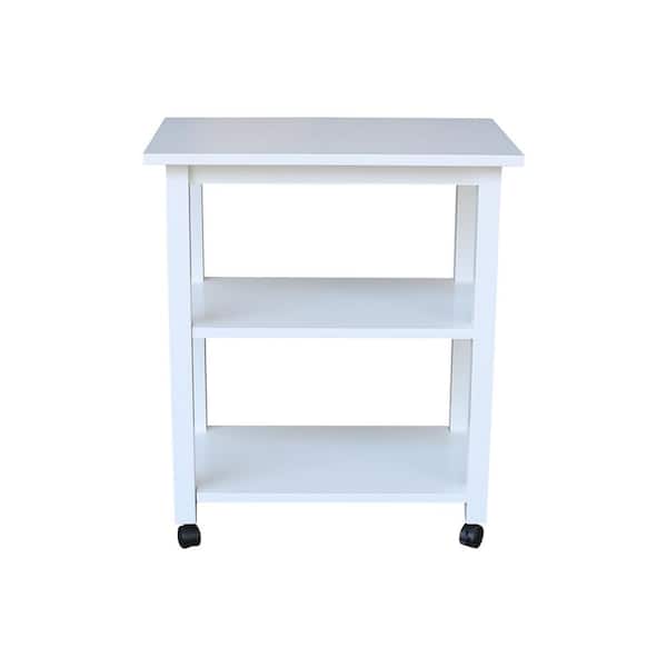 International Concepts White Solid Wood Kitchen Cart
