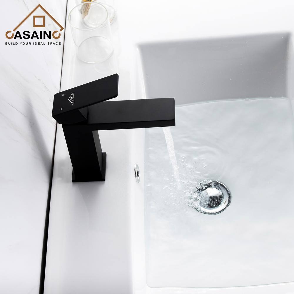 Matte Black Stainless Steel Single Handle Bathroom Faucet