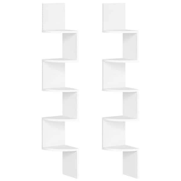 7.9-in. W x 7.9-in. D x 41.3-in. H White Ready-to-Assemble Corner Shelf