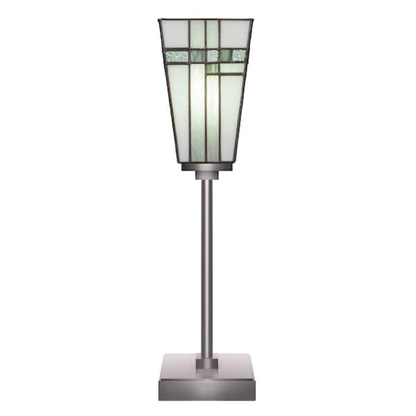 Unbranded Quincy 18 in. Graphite Accent Lamp with Glass Shade