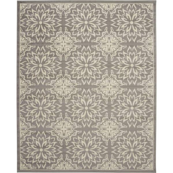 Nourison Jubilant Ivory/Gray 8 ft. x 10 ft. Moroccan Farmhouse Area Rug