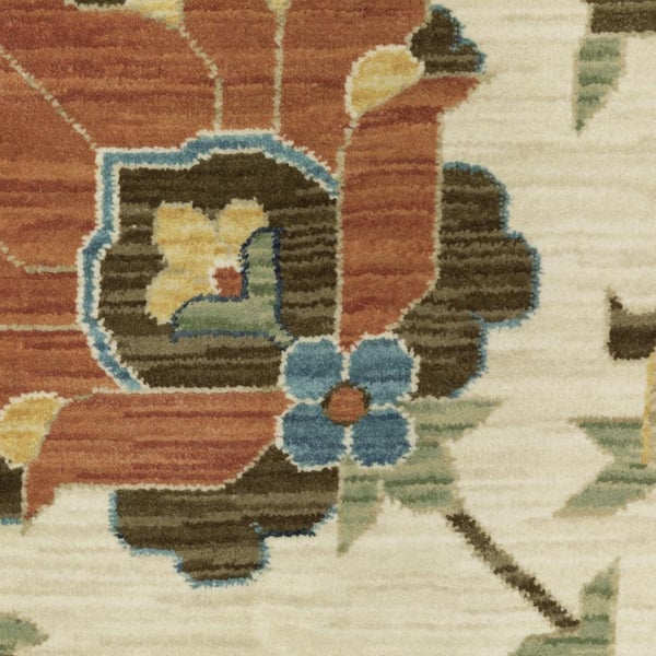 10 ft. x 13 ft. Ivory, Black, Tan Medallion Washable Area Rug