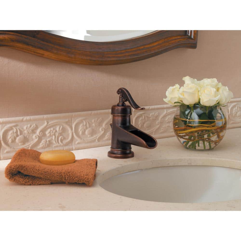 Ashfield Bronze Single Handle Waterfall Bathroom Faucet