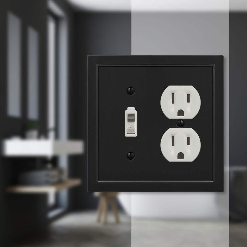 Bethany Black Cast Metal Single Toggle and Duplex Wallplate