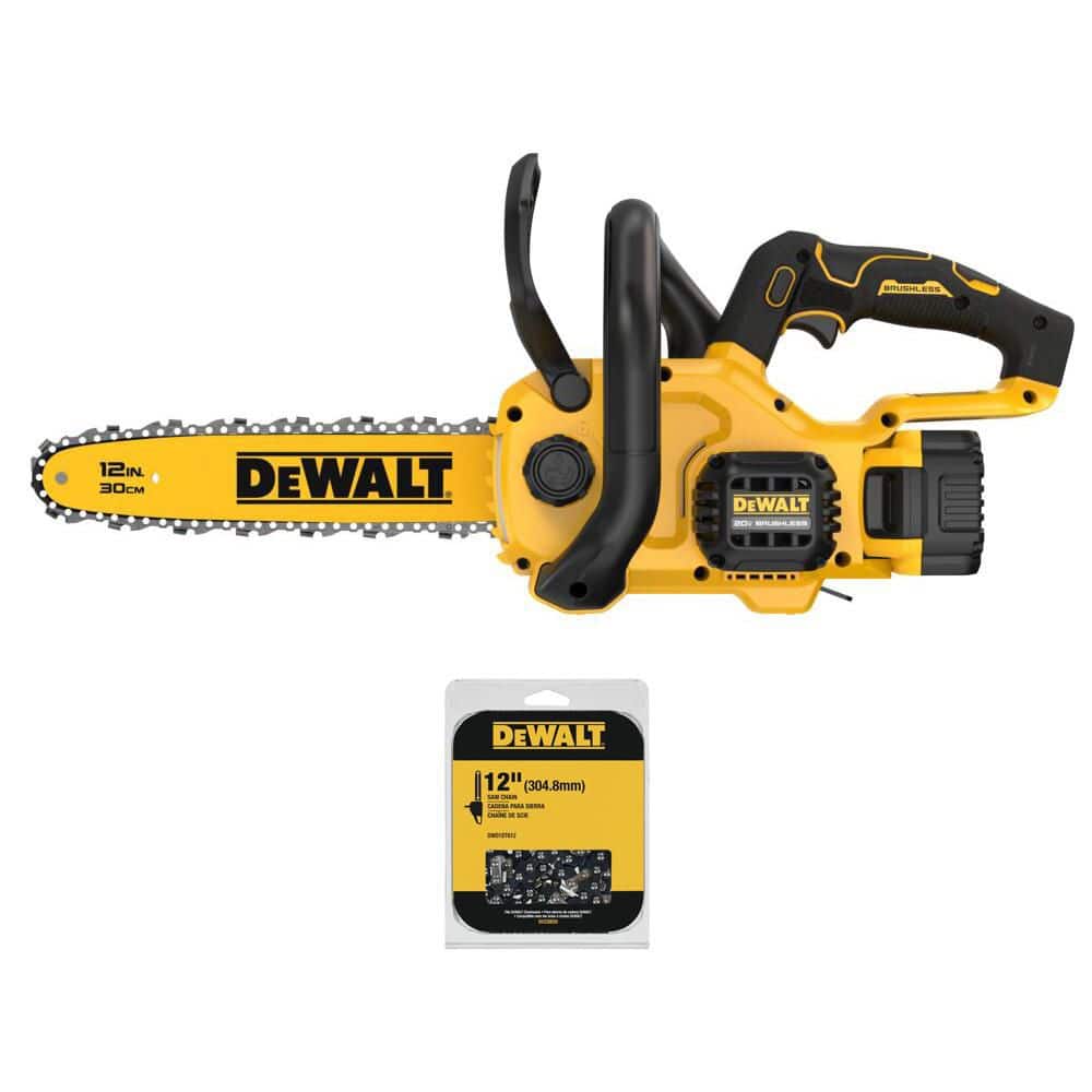 20V MAX Lithium-Ion 12in. Cordless Battery Powered Chainsaw Kit and 45 Link 12 in. Chain with 5 Ah Battery & Charger price history on PriceWatchPro