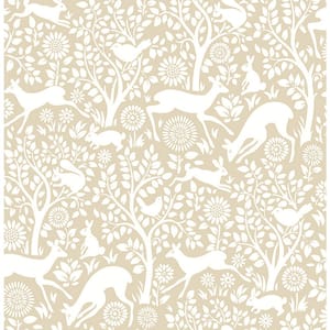 Meadow Taupe Animals Taupe Paper Strippable Roll (Covers 56.4 sq. ft.)