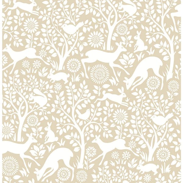 A-Street Prints Meadow Taupe Animals Taupe Paper Strippable Roll (Covers 56.4 sq. ft.)