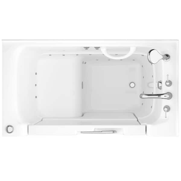 Universal Collection 29 in. L x 52 in. W Right Side Drain Air Jetted Bathtub in White with Aroma and Chroma Therapy