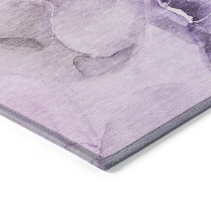 Chantille ACN521 Purple 8 ft. x 8 ft. Round Machine Washable Indoor/Outdoor Geometric Area Rug