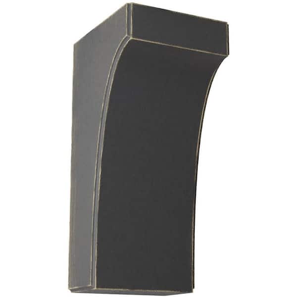 Ekena Millwork 5-1/4 in. x 12 in. x 6 in. Black Clarksville Wood Vintage Decor Bracket