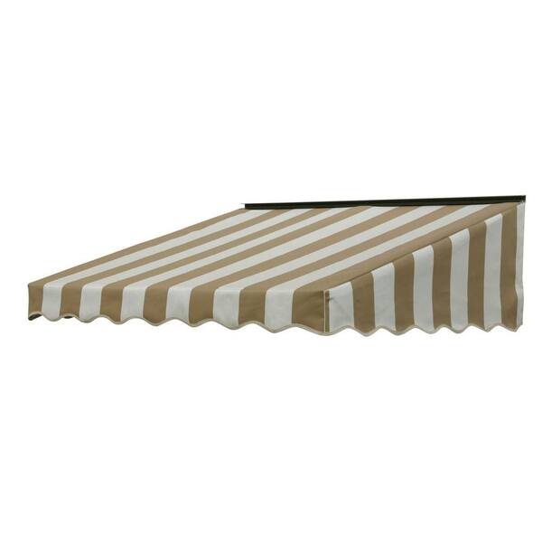 NuImage Awnings 3 ft. 2700 Series Fabric Door Canopy (17 in. H x 41 in. D) in Beige/White