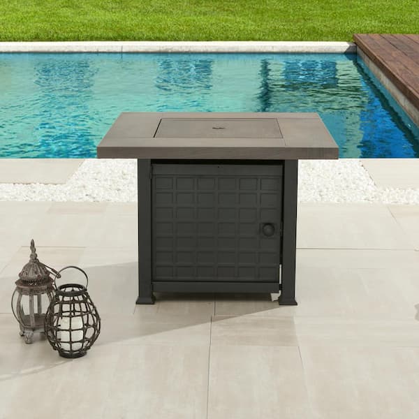 Square Metal Propane Fire Pit Table, Living Accents Square Propane Fire Pit
