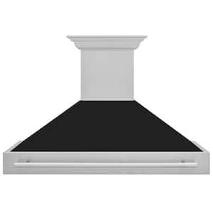 48 in. 700 CFM Ducted Vent Wall Mount Range Hood with Black Matte Shell in Fingerprint Resistant Stainless Steel