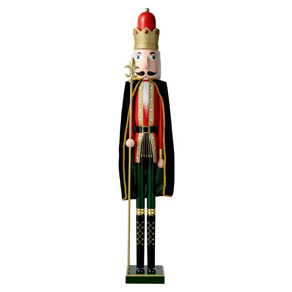 Glitzhome 42 In H Wooden Christmas King Nutcracker 2010100050 The Home Depot