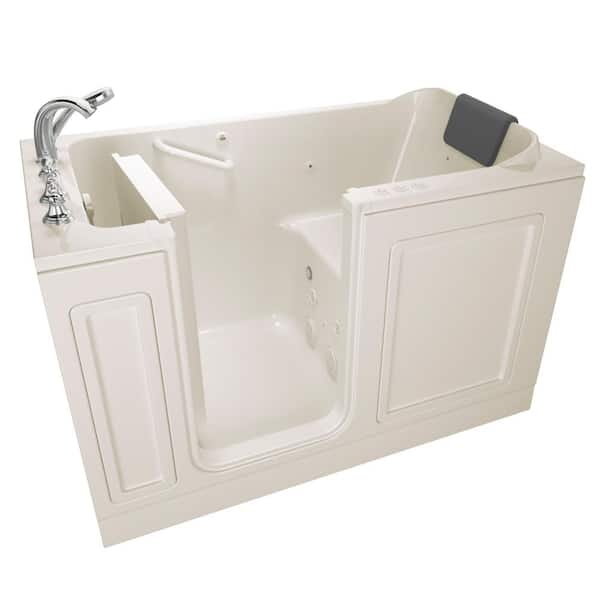 American Standard Acrylic Luxury 60 in. Left Hand Walk-In Whirlpool and Air Bathtub in Linen