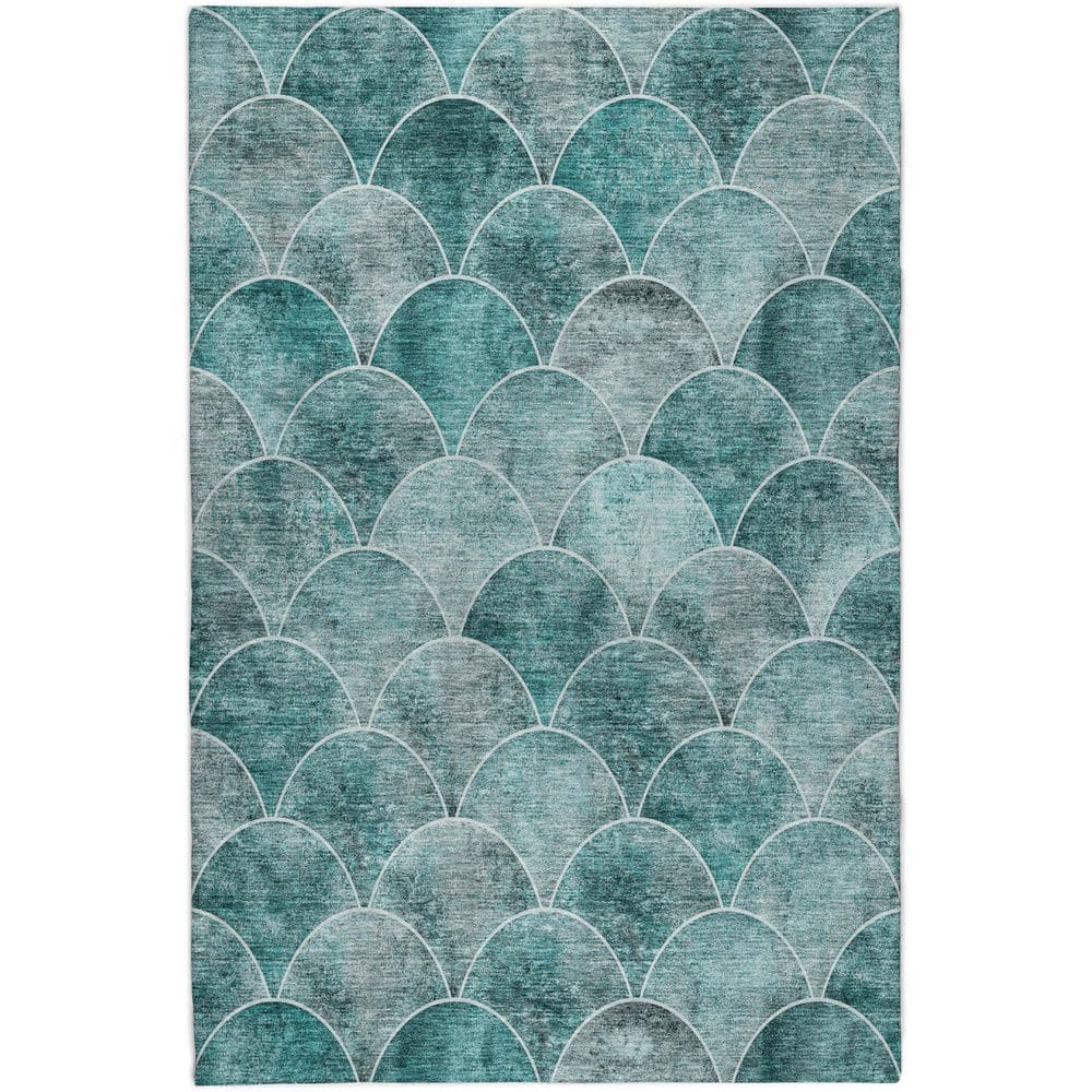 Dream Shag Premium Machine Washable Abstract ADS594 Teal 10 ft. x 14 ft. Area Rug price history on PriceWatchPro