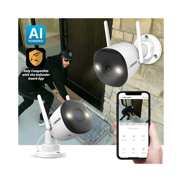 Defender AI Powered 4K Guard Pro Wi-Fi 6-Plug-in Security Camera
