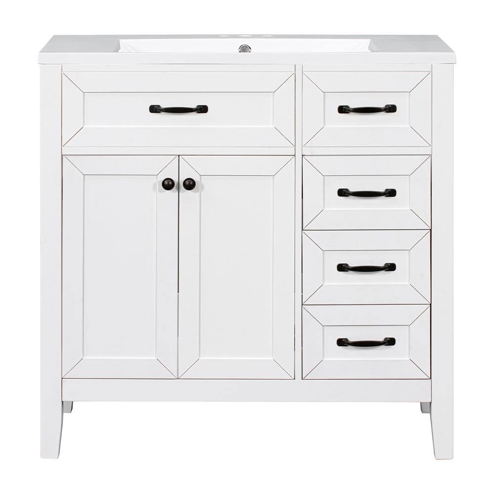 Aoibox 35.5 in. W x 17.7 in. D x 35 in . H Bathroom Vanity Cabinet in ...