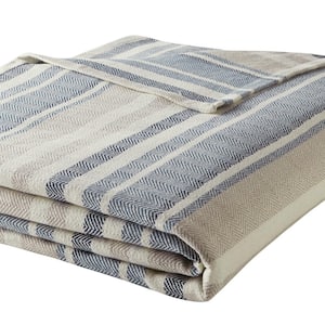Blue Cotton Woven Blanket