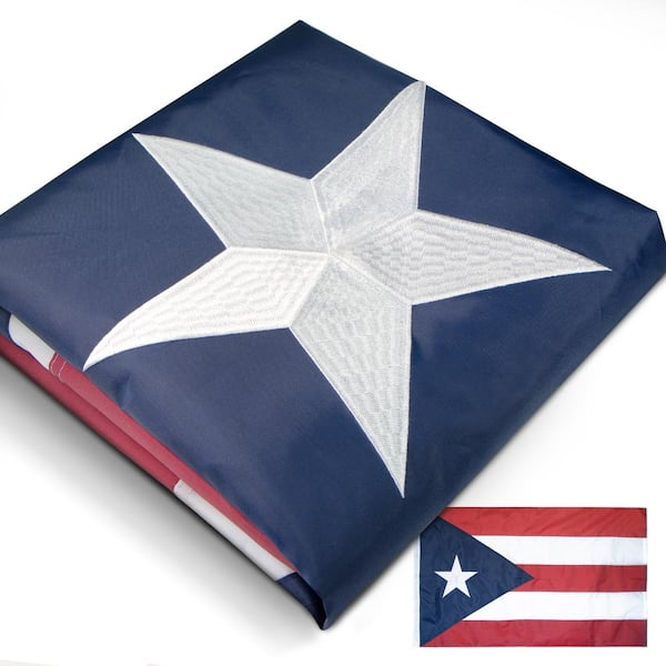 ANLEY 3 ft. x 5 ft. EverStrong Series Puerto Rico Flag - Embroidered Puerto Rican PR Banner Flags