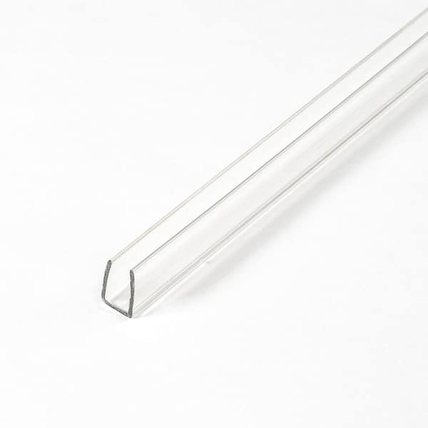 Edge Supply Plastic Edge Guard, 3/4 in X 48 in Lengths Clear Plastic U  Channel Pack of 8, Clear Plastic Edging for Labelling, Cabinet Protection,  PVC