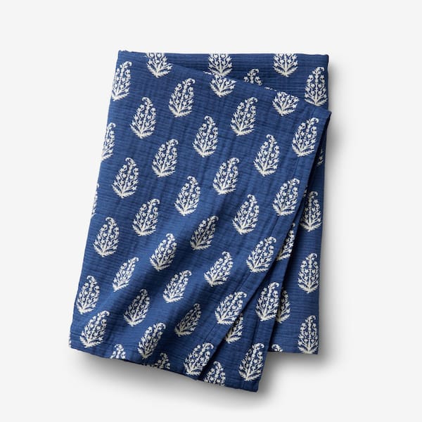 The Company Store Company Cotton Butta Blue/White Throw Blanket