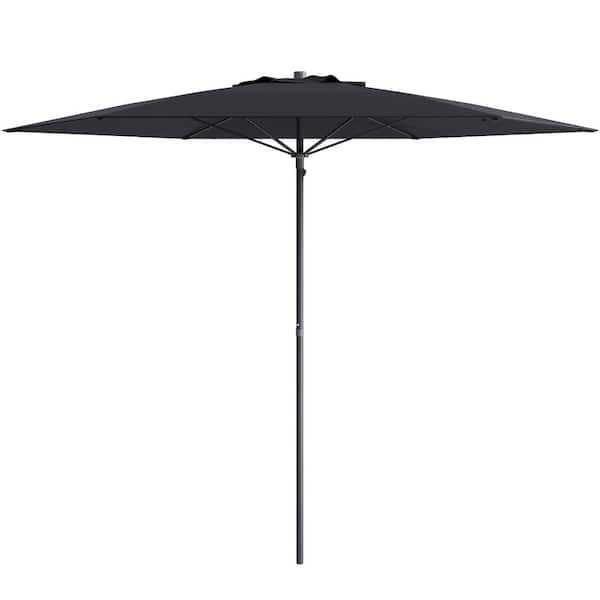 CorLiving 7.5 ft. Steel Beach Umbrella in Black