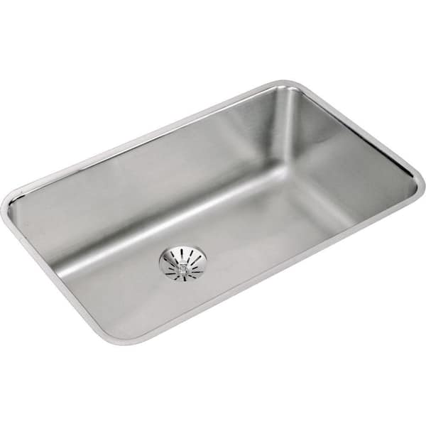 Gourmet Perfect Drain Undermount Stainless Steel 30.5 in. Single Bowl Kitchen Sink in Lustrous Satin