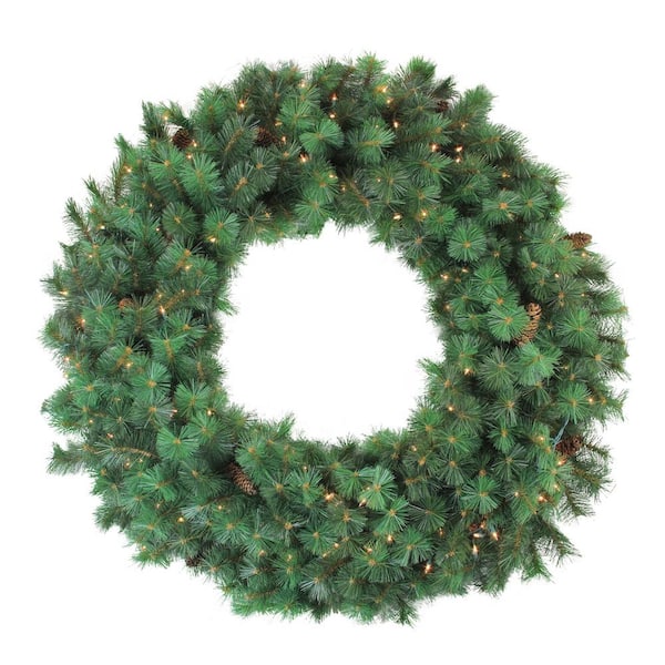 Northlight 48 in. Pre-Lit Royal Oregon Pine Artificial Christmas Wreath with Clear Lights
