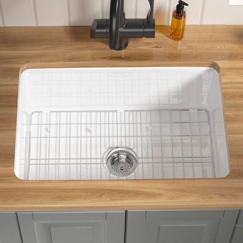 Vomlor 27 in. Fireclay Kitchen Sink Dual Drop-In Undermount
